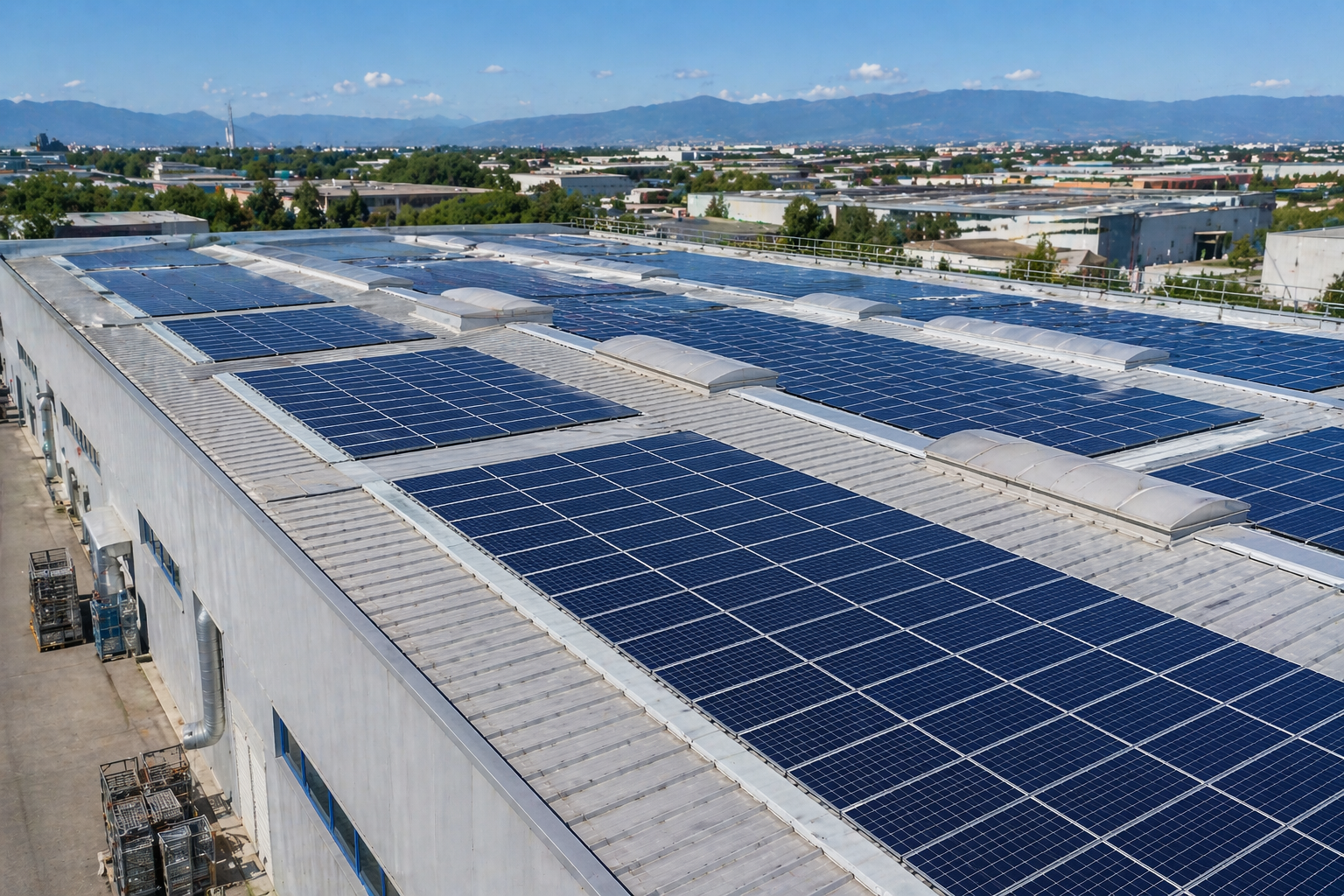 Impianto fotovoltaico di 500kW su capannone industriale di azienda prodotti surgelati